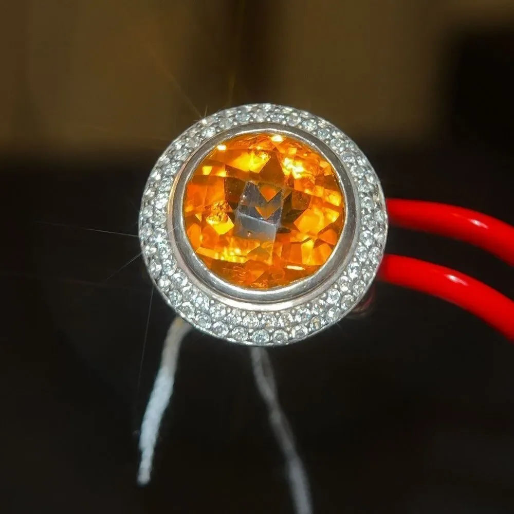 Stunning Citrine / Cz Cable Ring‎